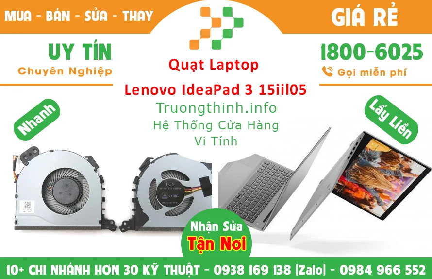 Thay Quạt Laptop Lenovo Ideapad 3 15Iil05