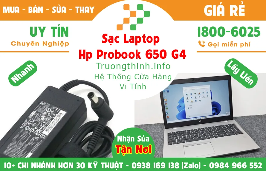 Sạc Laptop Hp probook 650 G4 Giá Rẻ - Vi Tính Trường Thịnh