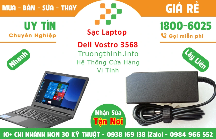 Sạc Laptop Dell Vostro 3568 Chính Hãng Giá Rẻ