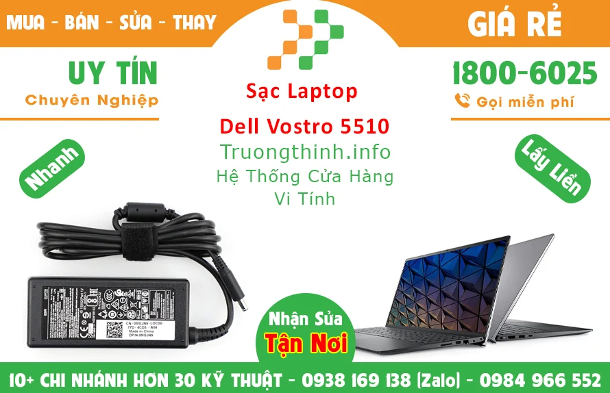 Sạc Laptop Dell Vostro 5510 Chính Hãng Giá Rẻ