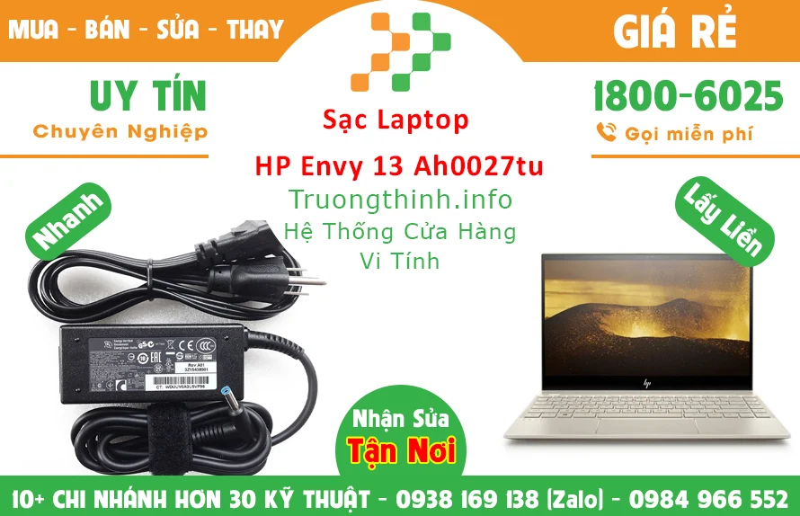 Sạc Laptop HP Envy 13 Ah0027tu Chính Hãng Giá Rẻ