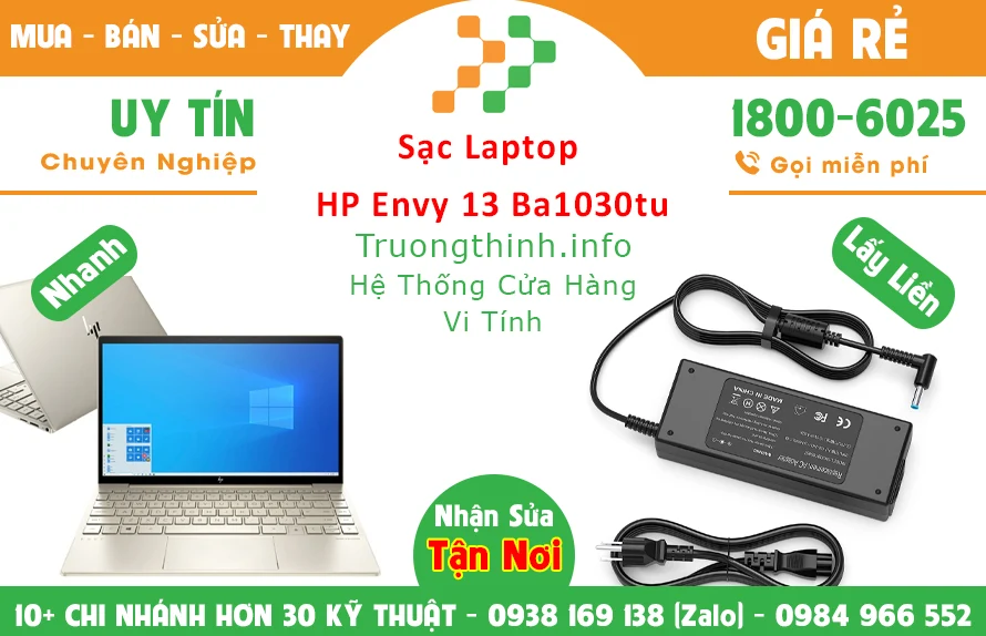 Sạc Laptop HP Envy 13 Ba1030tu Chính Hãng Giá Rẻ