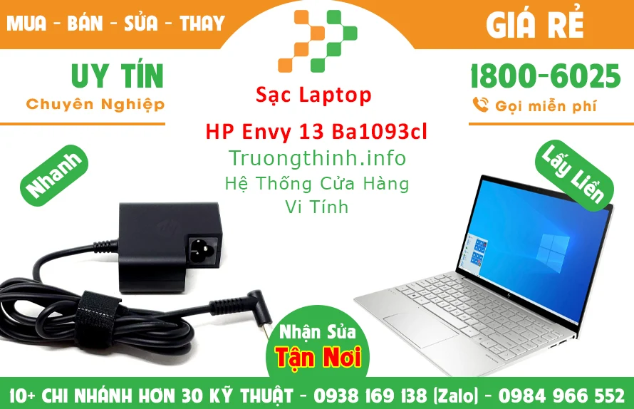 Sạc Laptop HP Envy 13 Ba1093cl Chính Hãng Giá Rẻ