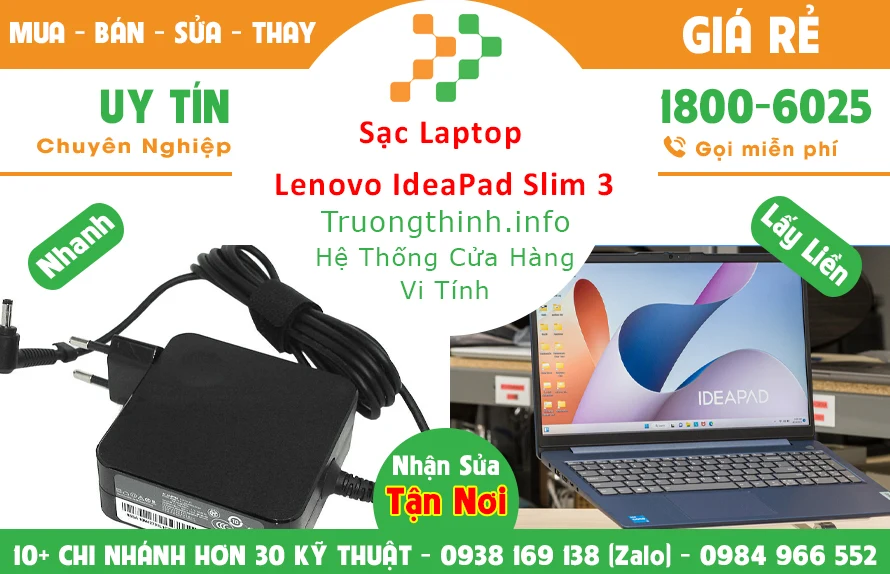 Sạc Laptop Lenovo Ideapad 3 Slim 3 Chính Hãng Giá Rẻ