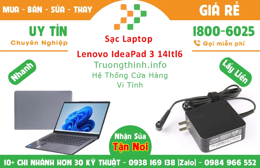 Sạc Laptop Lenovo Ideapad 3 14Itl6 Chính Hãng Giá Rẻ