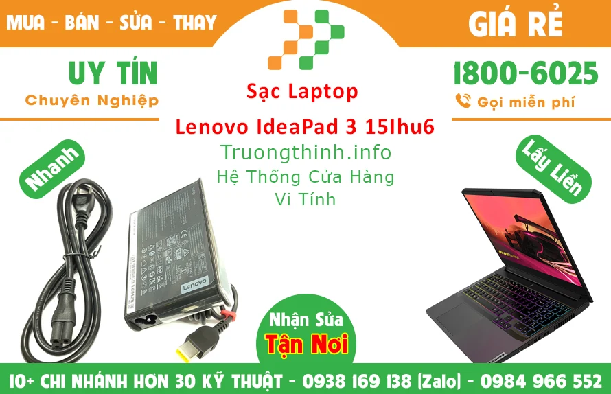 Sạc Laptop Lenovo Ideapad 3 15Ihu6 Chính Hãng Giá Rẻ