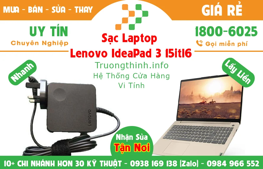 Sạc Laptop Lenovo Ideapad 3 15itl6 Chính Hãng Giá Rẻ