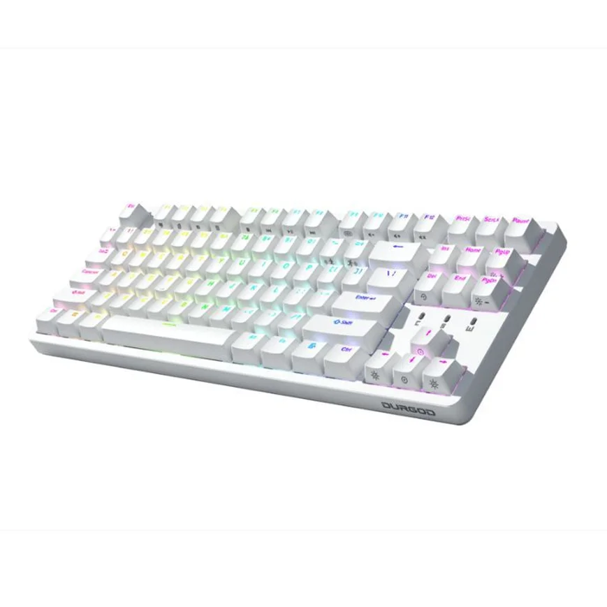 Bàn Phím Cơ Không Dây Durgod Cavalry 87 White Kailh Turbo Red Switch