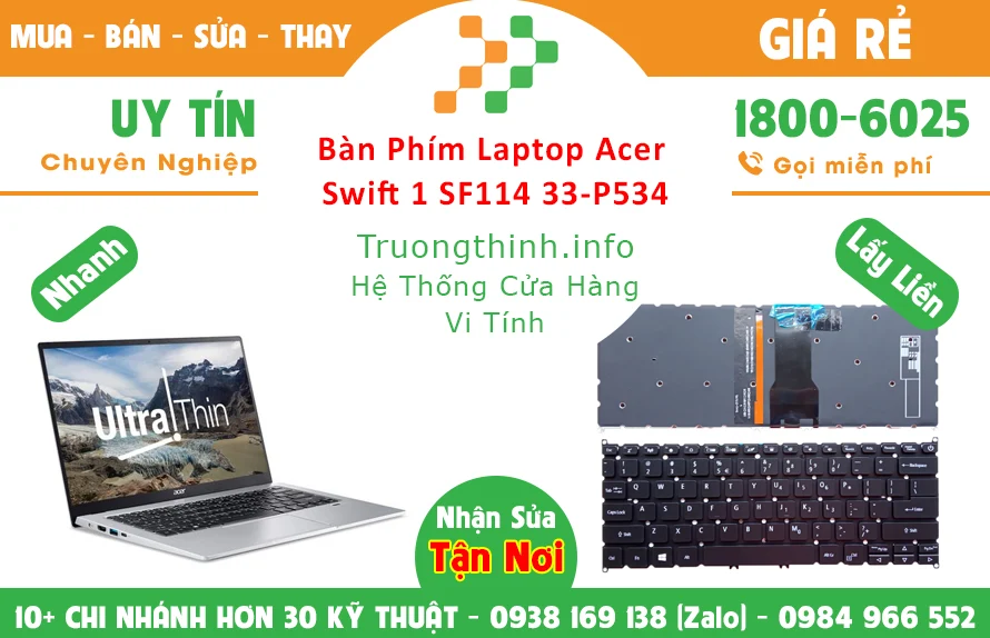 Bán Bàn Phím Laptop Acer Swift 1 SF114 33-P534 Chính Hãng Giá Rẻ