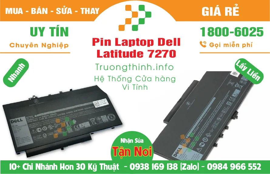 Mua Bán Pin Laptop Dell Latitude 7270 Giá Rẻ | Vi Tính Trường Thịnh