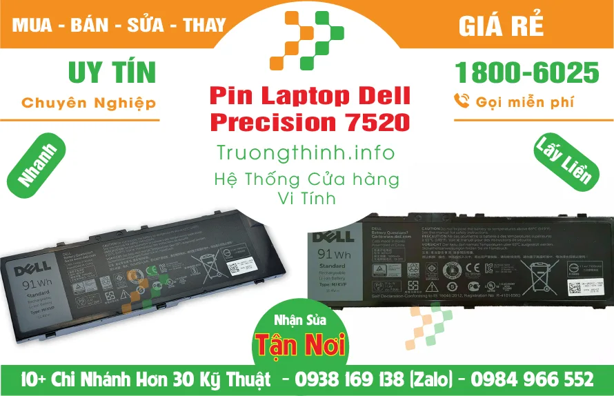 Mua Bán Pin Laptop Dell Precision 7520 Giá Rẻ | Vi Tính Trường Thịnh