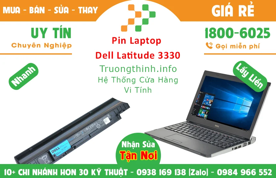 Bán Pin Laptop Dell Latitude 3330 Chính Hãng Giá Rẻ