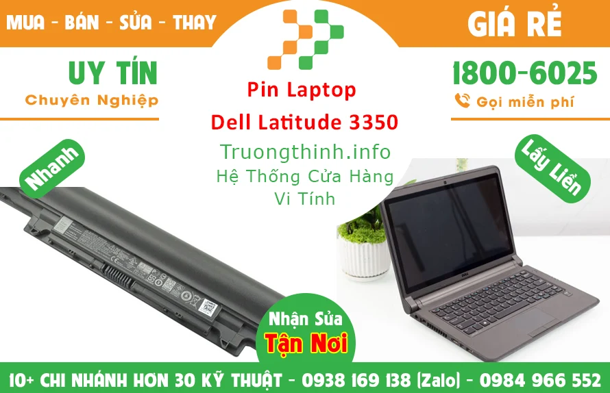 Bán Pin Laptop Dell Latitude 3350 Chính Hãng Giá Rẻ