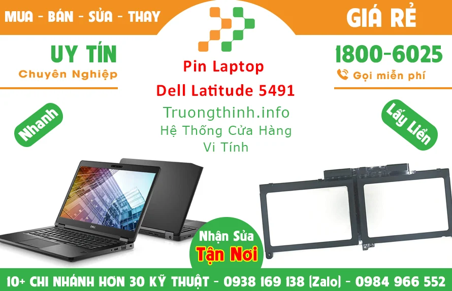 Bán Pin Laptop Dell Latitude 5491 Chính Hãng Giá Rẻ