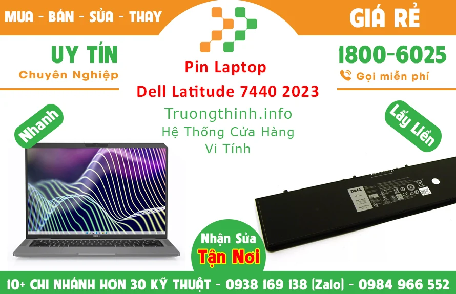 Bán Pin Laptop Dell Latitude 7440 2023 Chính Hãng Giá Rẻ