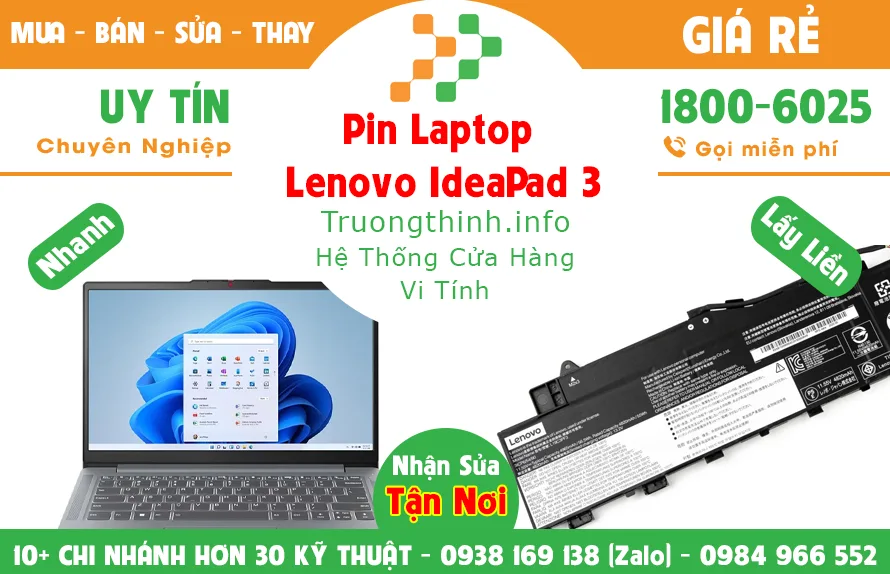 Bán Pin Laptop Lenovo Ideapad 3 Chính Hãng Giá Rẻ