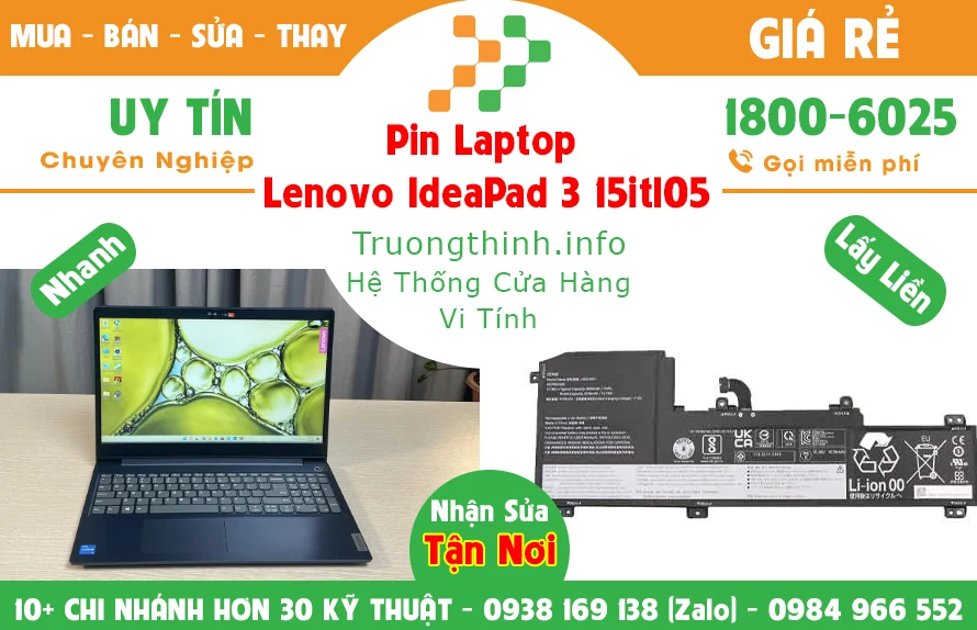 Thay Pin Laptop Lenovo Ideapad 3 15itl05 Chính Hãng Giá Rẻ