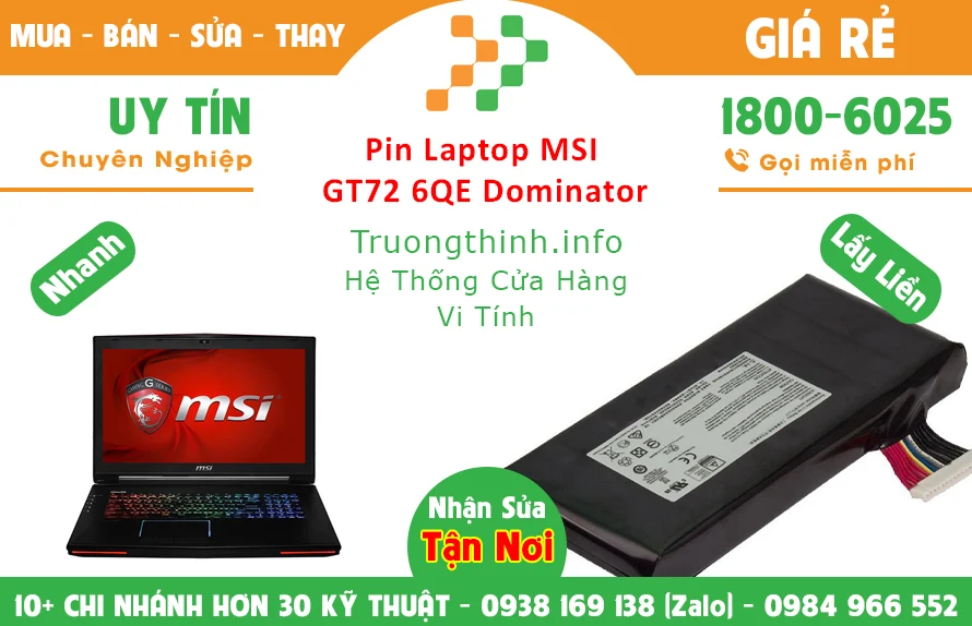 Thay Pin Laptop Msi GT72 6QE Dominator