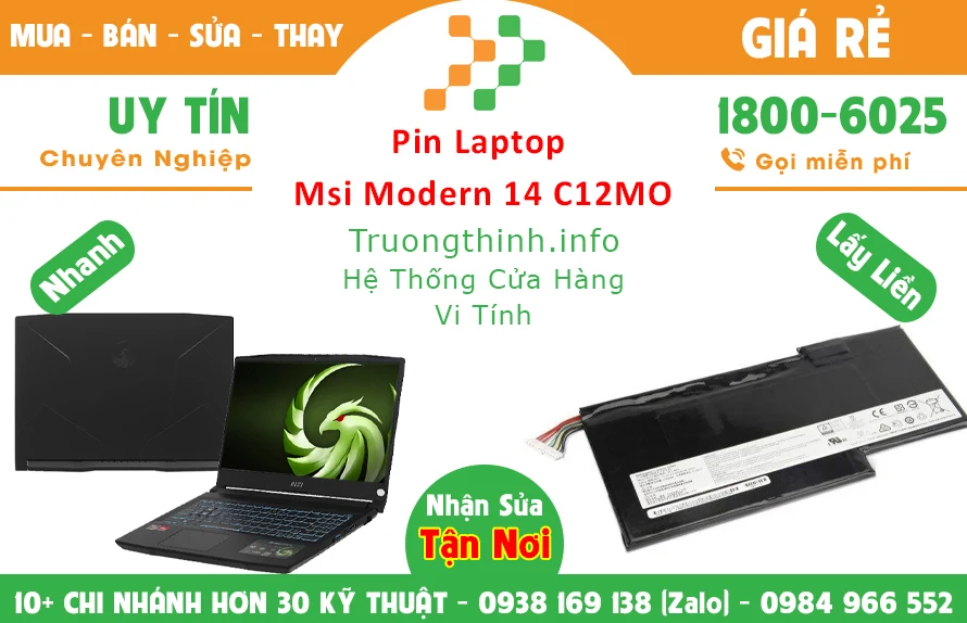 Pin Laptop Msi Modern 14 C12MO Chính Hãng Giá Rẻ