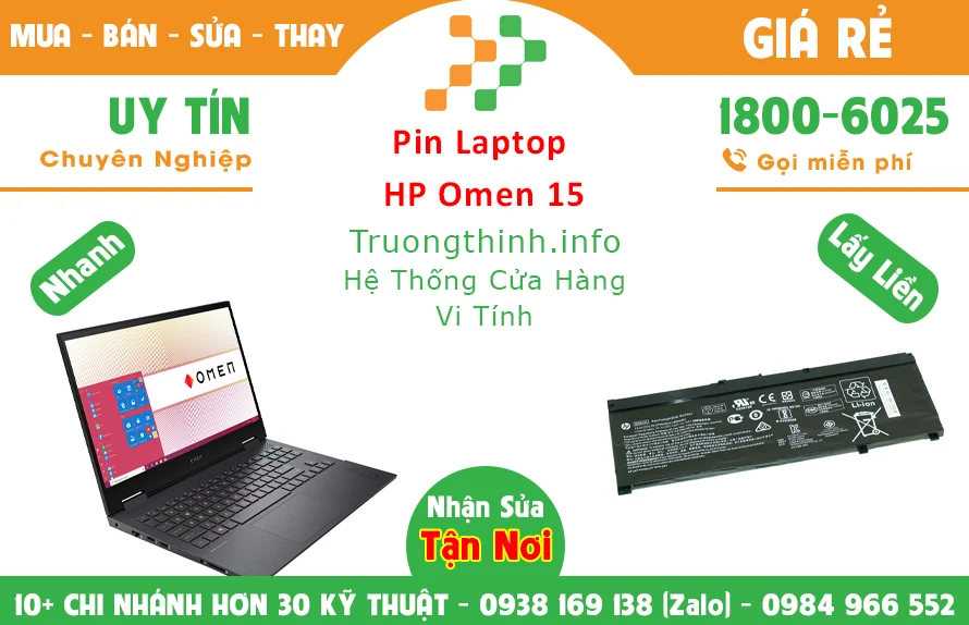 Bán Pin Laptop HP Omen 15 Chính Hãng Giá Rẻ