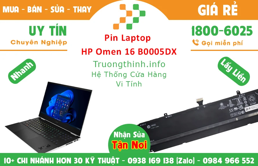 Bán Pin Laptop HP Omen 16 B0005DX Chính Hãng Giá Rẻ