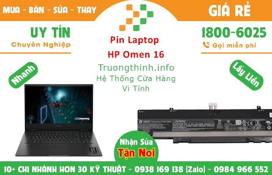 Thay Pin Laptop HP Omen 16 Chính Hãng Giá Rẻ