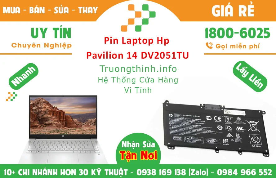 Bán Pin Laptop HP Pavilion 14-DV2051TU Chính Hãng Giá Rẻ