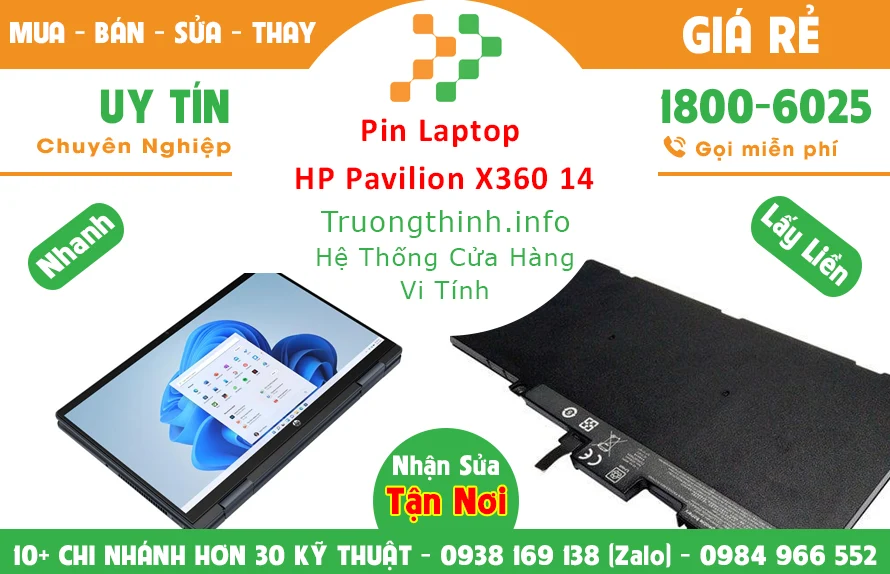 Bán Pin Laptop HP Pavilion X360 14 Chính Hãng Giá Rẻ