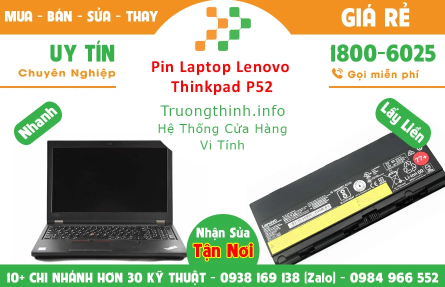 Bán Pin Laptop Lenovo ThinkPad P52 Chính Hãng Giá Rẻ