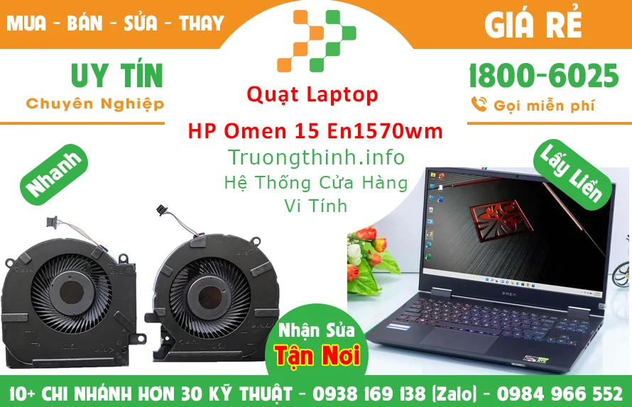 Quạt Laptop HP Omen 15 En1570wm Chính Hãng