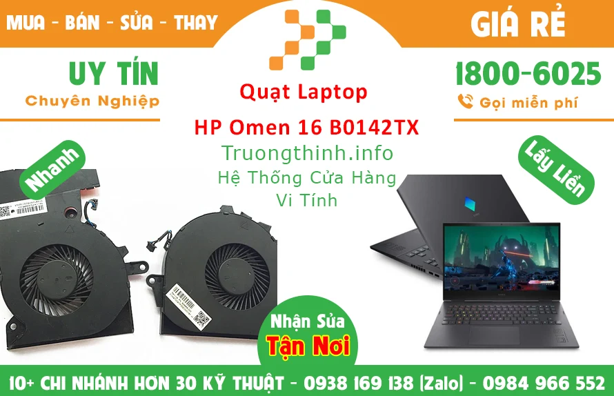 Quạt Laptop HP Omen 16 B0142TX Chính Hãng