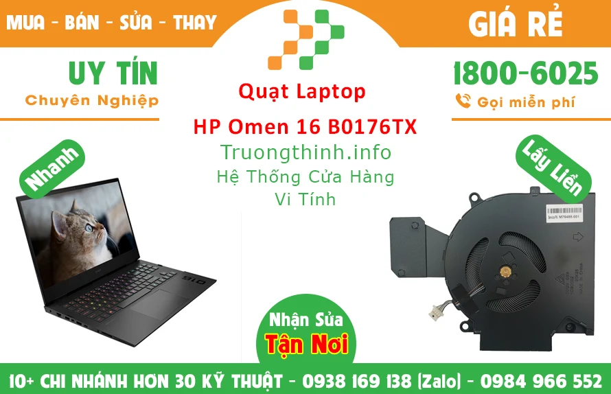 Quạt Laptop HP Omen 16 B0176TX Chính Hãng