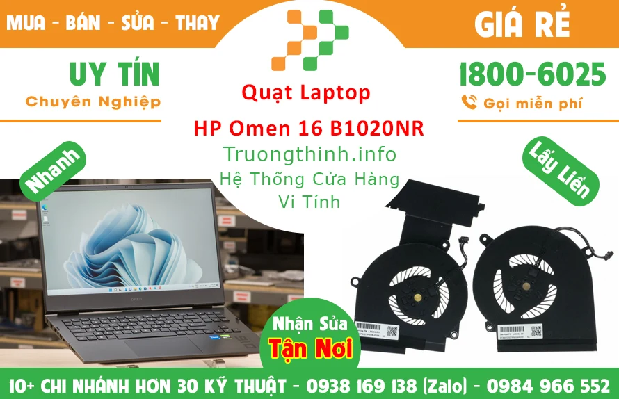 Quạt Laptop HP Omen 16 B1020NR Chính Hãng