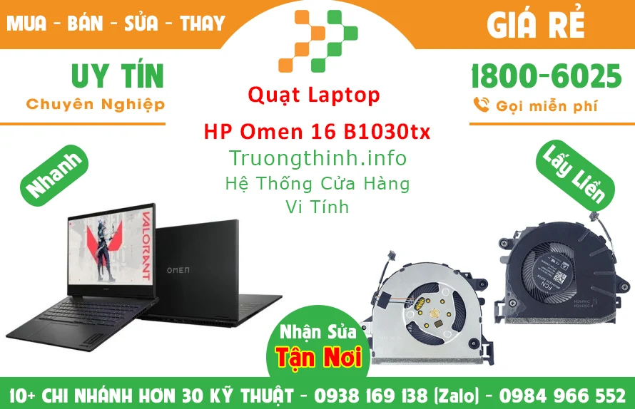 Quạt Laptop HP Omen 16 B1030tx Chính Hãng