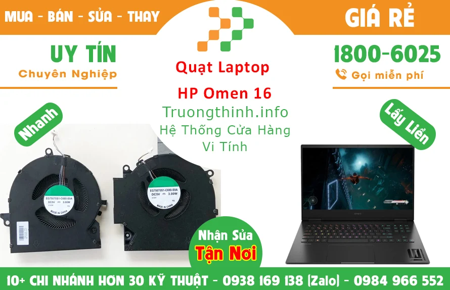 Quạt Laptop HP Omen 16 Chính Hãng