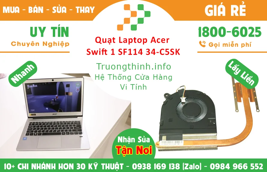 Thay Quạt Laptop Acer Swift 1 SF114 34-C5SK