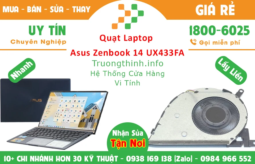 Quạt Laptop Asus Zenbook 14 UX433FA Chính Hãng Giá Rẻ