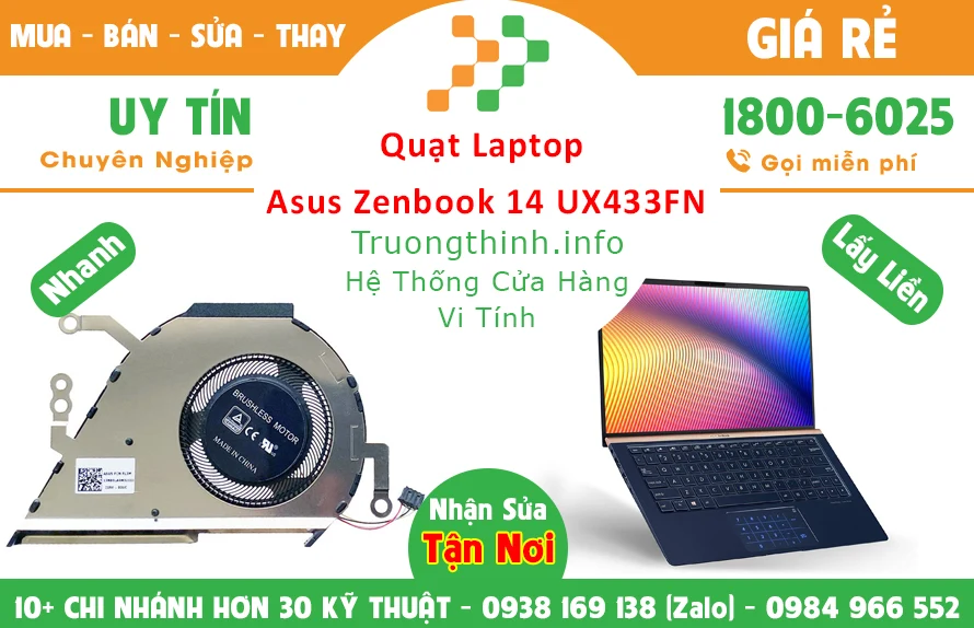 Quạt Laptop Asus Zenbook 14 UX433FN Chính Hãng Giá Rẻ