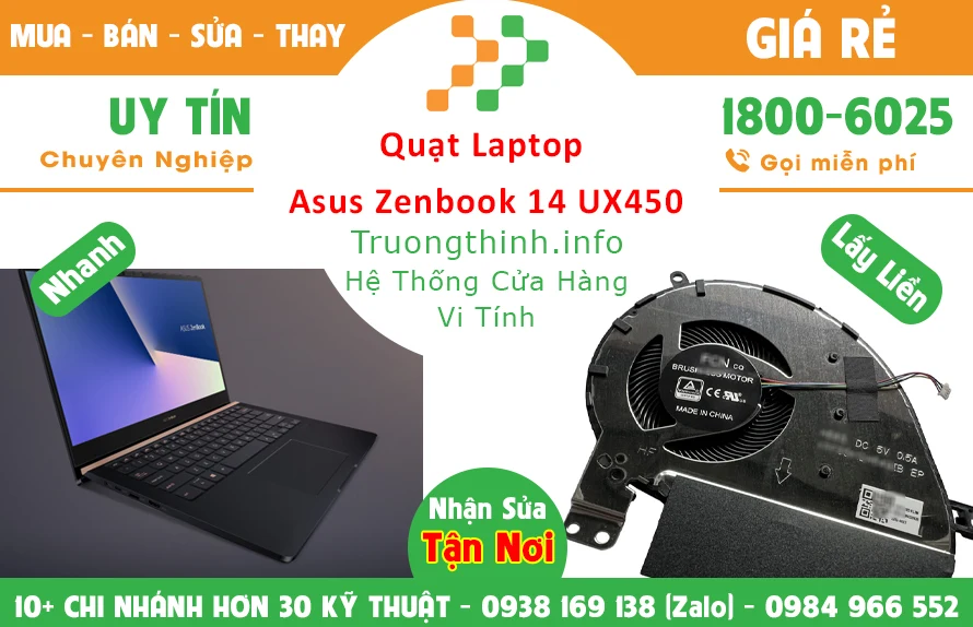 Quạt Laptop Asus Zenbook 14 UX450 Chính Hãng Giá Rẻ