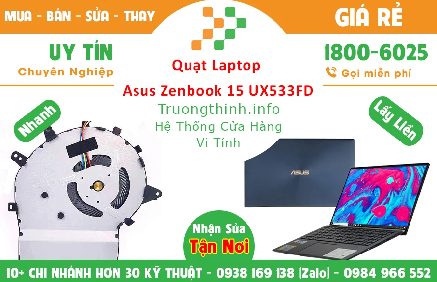 Quạt Laptop Asus Zenbook 15 UX533FD Chính Hãng Giá Rẻ