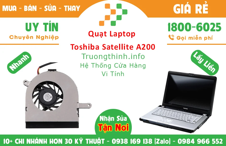 Quạt Laptop Toshiba Satellite A200 Chính Hãng Giá Rẻ