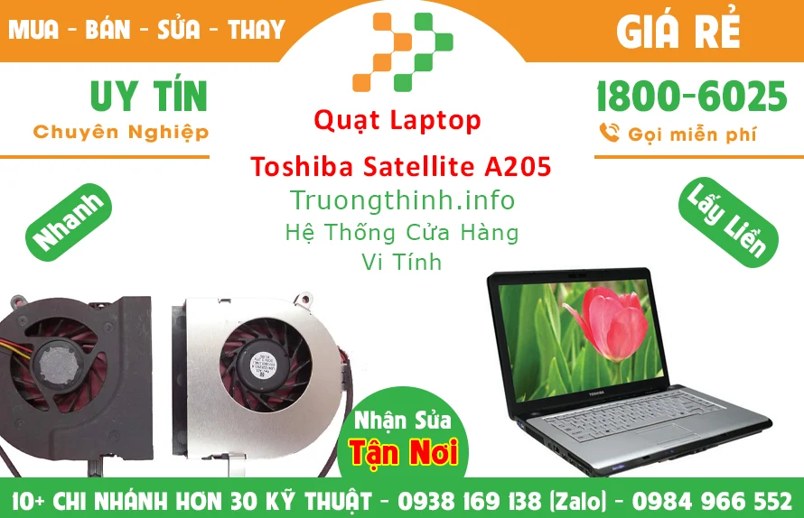 Quạt Laptop Toshiba Satellite A205 Chính Hãng Giá Rẻ