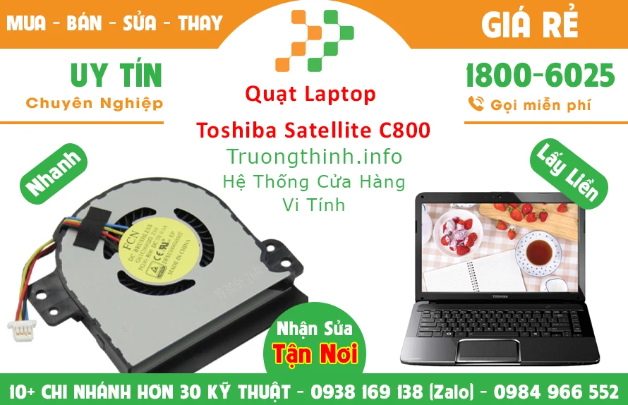 Quạt Laptop Toshiba Satellite C800 Chính Hãng Giá Rẻ