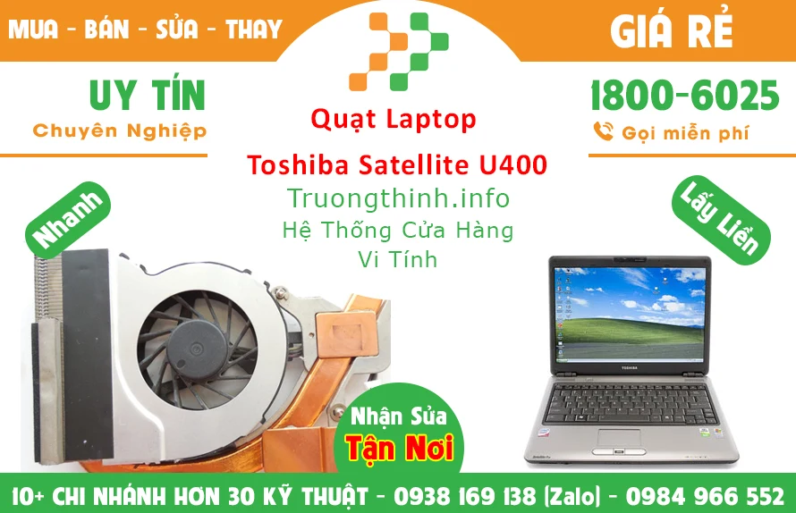 Quạt Laptop Toshiba Satellite U400 Chính Hãng Giá Rẻ