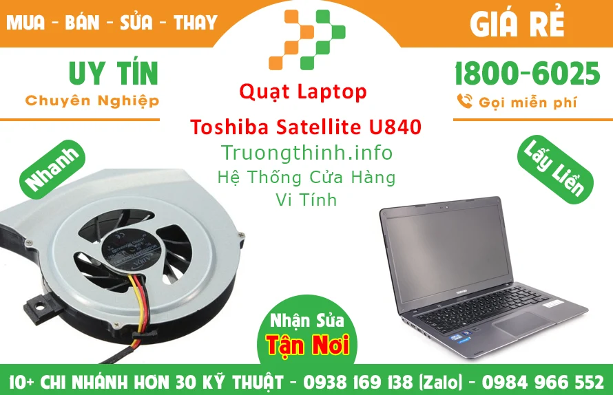 Quạt Laptop Toshiba Satellite U840 Chính Hãng Giá Rẻ