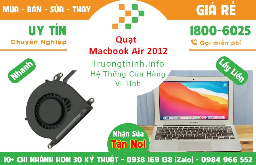 Thay Quạt Tản Nhiệt Macbook Air 2012