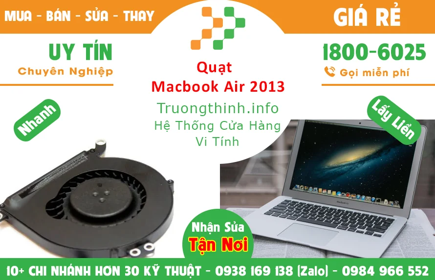 Thay Quạt Tản Nhiệt Macbook Air 2013