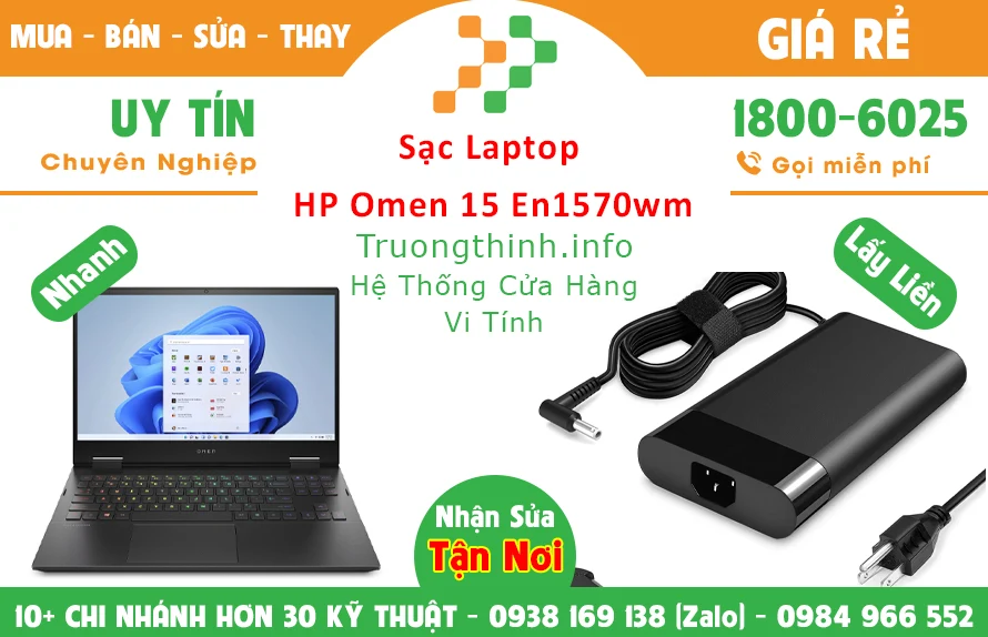 Sạc Laptop HP Omen 15 En1570wm Chính Hãng Giá Rẻ