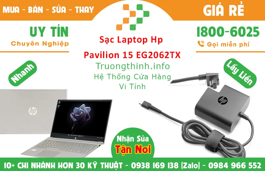 Sạc Laptop HP Pavilion 15 EG2062TX Chính Hãng Giá Rẻ