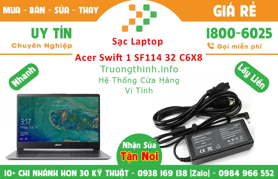 Sạc Laptop Acer Swift 1 Sf114 3 C6X8 Chính Hãng Giá Rẻ